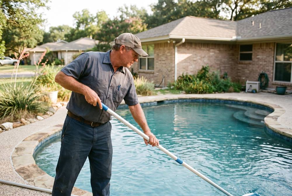 Vacuuming pool floor